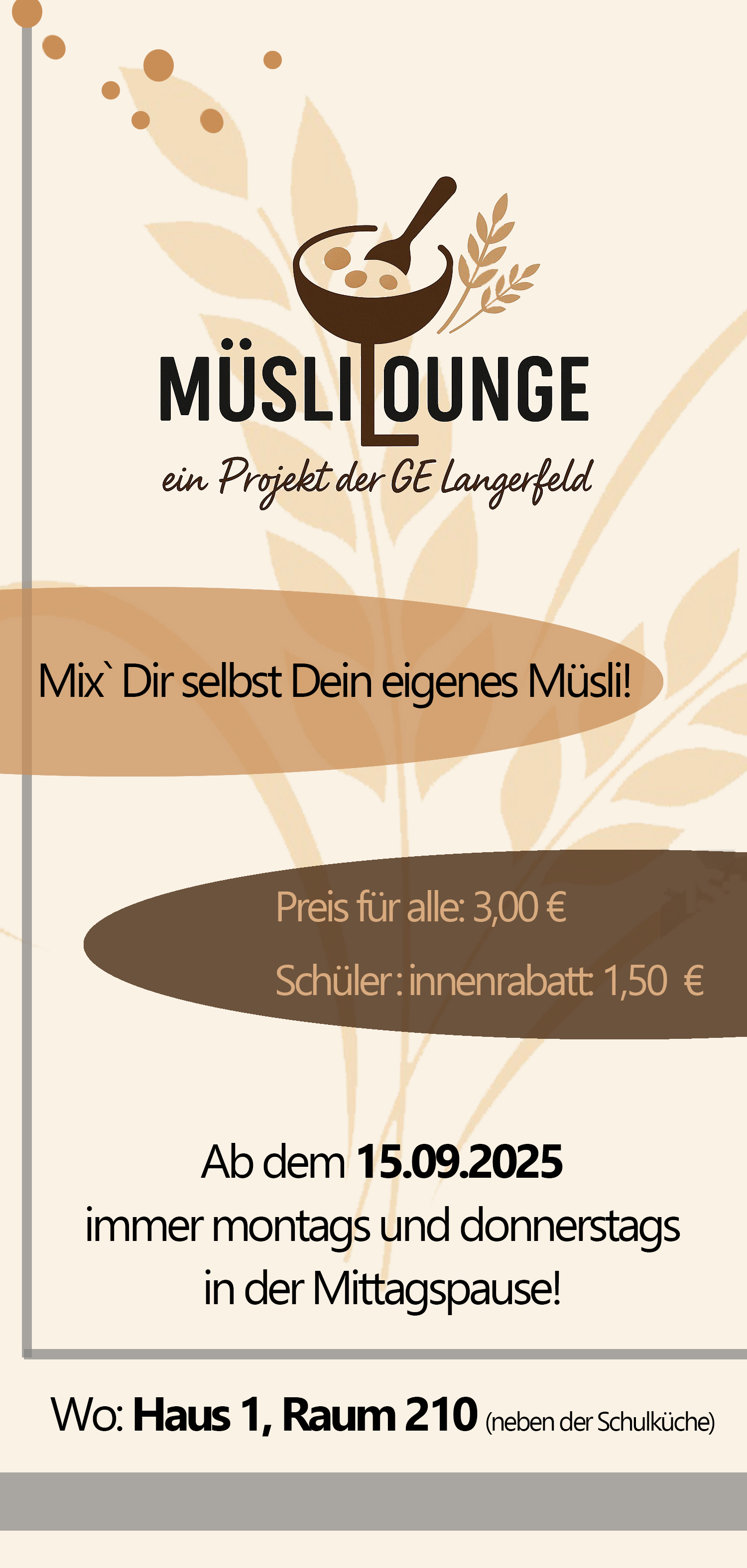 Die Müslibar startet!