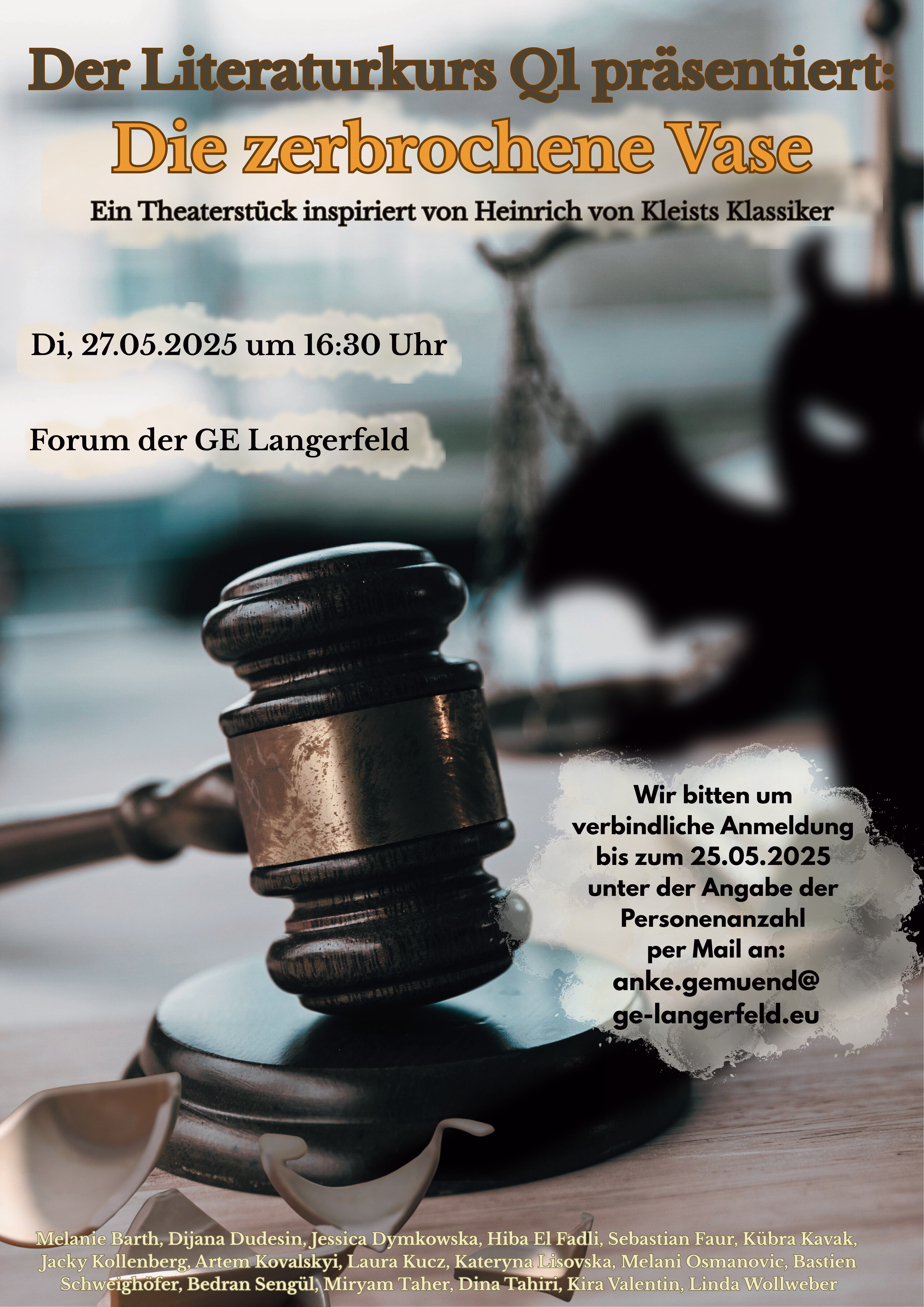 Einladung zur Theateraufführung: Die zerbrochene Vase